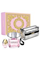 Versace Bright Crystal Edt 90 ml Kadın Parfüm Set +10 ml+Pouch 8011003859535