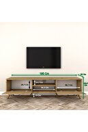 Rani Mobilya Rani A5 Duvar Tv Ünitesi Modern Ayaklı Tv Sehpası Keçe Ceviz