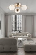 لوستر رزگلد 3 تکه اوپال شیشه ای-thumb