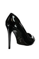 Pembe Potin Siyah Kadın Topuklu Ayakkabı A1770-17