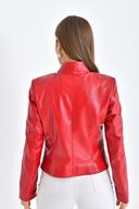 B-44 کت چرمی قرمز واقعی زنانه-thumb