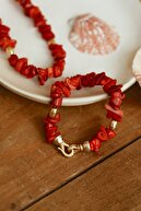 Linya Jewellery Kadın Kırmızı Mercan Bileklik