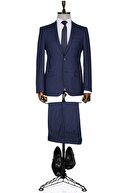 Buenza Firenze Slim fit Tek Yırtmaçlı Mavi Erkek Takım Elbise