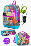 Grey Blue Pink Anime