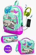 Sea Green Pink Cat