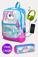 Blue Neon Pink Unicorn