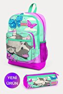 Sea Green Pink Cat