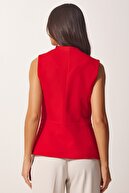 جلیقه بافتنی دو سینه قرمز زنانه WF00028-thumb