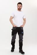 شلوار کار مادرید مدل 10 جیب ساپورت زانو کامل لیکرا مشکی-thumb