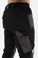 شلوار کار مادرید مدل 10 جیب ساپورت زانو کامل لیکرا مشکی-thumb