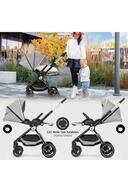 Lula Double Baby Stroller Grey-Black-thumb