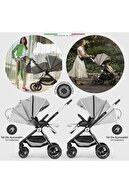 Lula Double Baby Stroller Grey-Black-thumb