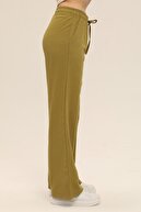 شلوار کتانی سبز زیتونی مخلوط شلوار گشاد-thumb