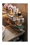 Bino Çok Amaçlı Banyo Mutfak Dolap Içi Gardrop Düzenleyici Altın Paslanmaz Kaplama