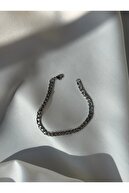 Erkek Siyah İnce Zincir Bileklik