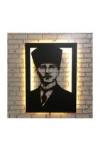 Pika Tasarım Ataturk Led Işıklı Tablo - Ahşap Duvar Dekorasyonu - 1