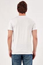 Manche Beyaz Erkek Neon Baskili T-shirt | Me20s214740 - 5