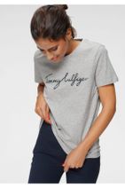 Tommy Hilfiger Kadın Gri T-shirt - 2
