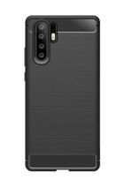 Microcase Huawei P30 Pro Brushed Carbon Fiber Silikon Tpu Kılıf - Siyah - 1