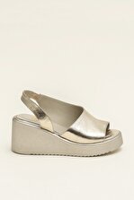 Elle Shoes SANDE Hakiki Deri Altın Kadın Sandalet - 4