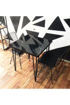 STONE CONCEPT MOBİLYA Byk Mobilya Siyah Mermer Desenli Sandalyeli Masa Takımı - 3