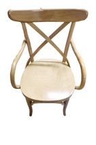 BENGİ TİCARET Sandalye St X Çapraz Bambu Tam Kolçak Model Ham Kayın Ayak Geniş Oturum El Yapım - 4