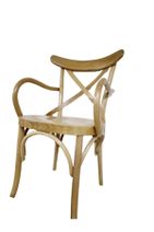 BENGİ TİCARET Sandalye St X Çapraz Bambu Tam Kolçak Model Ham Kayın Ayak Geniş Oturum El Yapım - 3