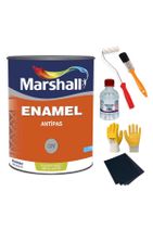 Marshall Enamel Antipas Gri 2.5lt-demirlerinizi Paslanmadan Korur-rulo Fırça Tiner Eldiven Zımpara - 1