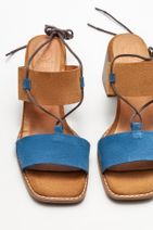 Elle Shoes Lacivert Deri Kadın Topuklu Sandalet - 3
