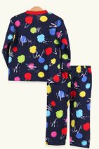 Breeze Kız Bebek Pijama Takımı Çıtçıtlı Desenli 0-3 Ay-9 Ay, Lacivert - 2