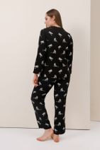 Gusto Uyku Bantlı Pijama Takım - Siyah - 3