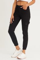 LİMABEL Kadın Siyah Yüksel Bel Kargo Jeans - 2