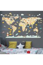 Canvartie Hayvanlar Dünya Haritası Sticker 170x100 cm - 1