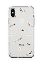 Caselab Apple Iphone Xs Max Şeffaf Telefon Kılıfı - Bees And Flowers - 1