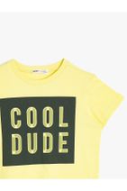 Koton Erkek Çocuk Sarı Yazili Baskılı T-Shirt - 3