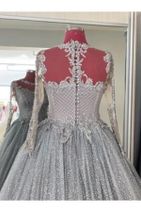 AYTEKS GELİNLİK Kadın Gümüş Renkli Nişan Elbisesi - 2