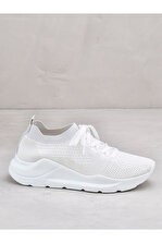 Elle Shoes Beyaz Kadın Triko Spor Ayakkabı - 4
