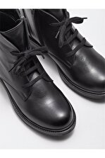 Elle Shoes Siyah Deri Kadın Postal Bot - 3