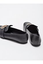 Elle Shoes Siyah Deri Kadın Günlük Ayakkabı - 4