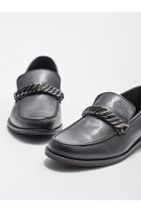 Elle Shoes Siyah Deri Kadın Loafer - 3