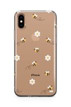 Caselab Apple Iphone Xs Max Şeffaf Telefon Kılıfı - Bees And Flowers - 3