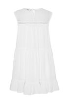 Tommy Hilfiger Kadın Beyaz Elbise Tjw Summer Sleeveless Lace Dress DW0DW06660 - 1