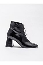 Elle Shoes Siyah Deri Kadın Topuklu Bot - 1