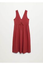MANGO Woman Kadın Çilek Kırmızısı Beli Elastik Elbise - 3