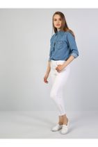 Colin's 760 Dıana Yüksek Bel Dar Paça Super Slim Fit Beyaz Kadın Jean Pantolon - 7