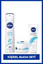NIVEA Kadın Sprey Deodorant Fresh Natural 150ml,soft Nemlendirici El,yüz,vücut Kremi 300ml,el Kremi 75ml - 1