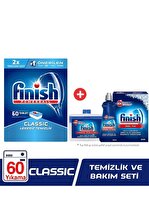 Finish Bulaşık Makinesi Deterjanı Klasik 60 Tablet +Finsih Temizlik Bakım Seti - 1