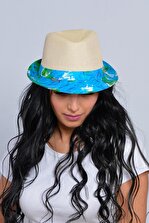 Mossta Kadın Yelken Şeritli Hasır Şapka - 2