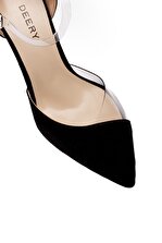 Deery Siyah Süet Topuklu Kadın Ayakkabı - 3