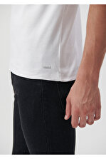 Mavi Beyaz Basic Tişört Slim Fit / Dar Kesim 063747-620 - 4